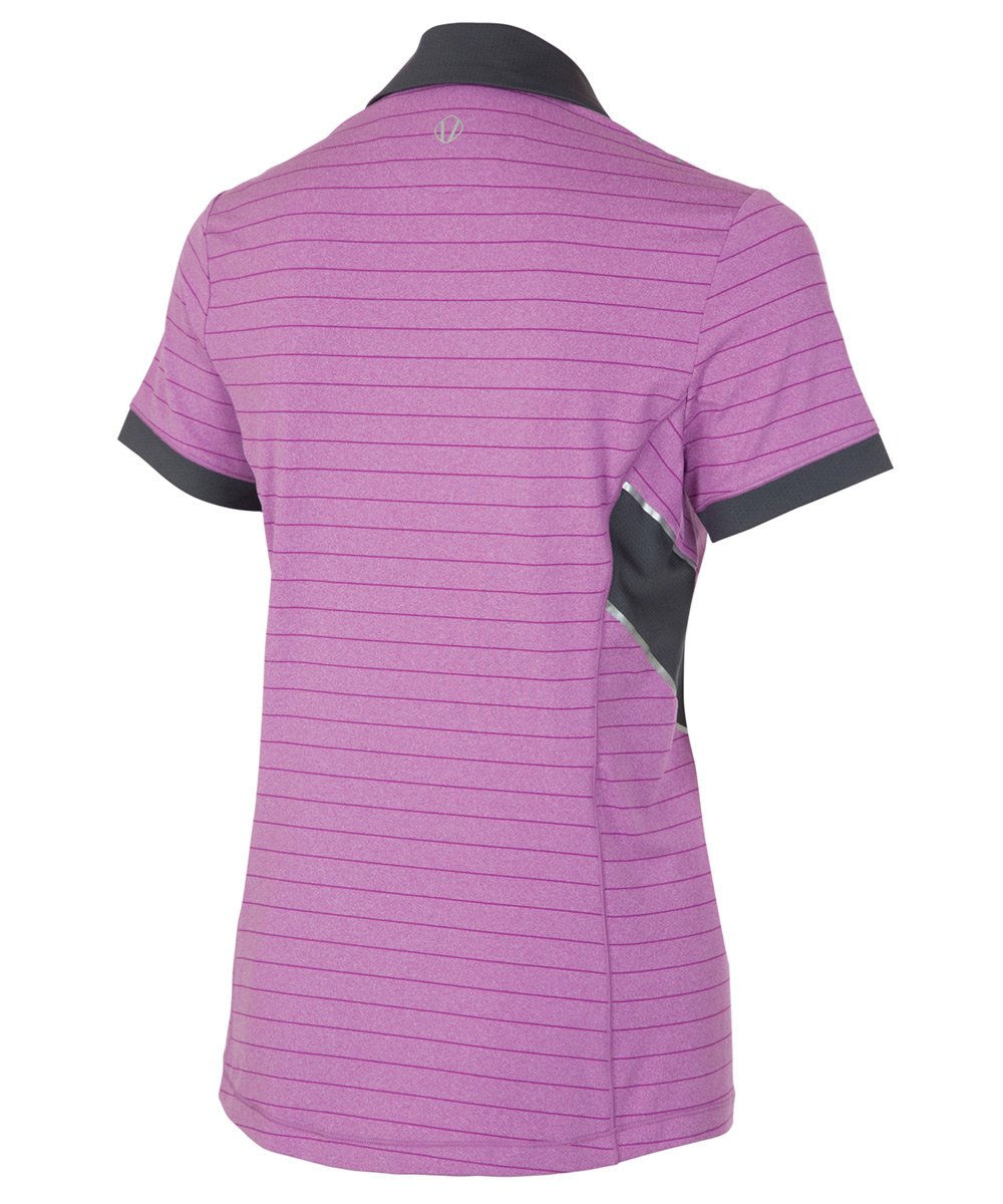 Women&#39;s Claire Dreamskin Coollite Stretch Short Sleeve Stripe Polo Shirt