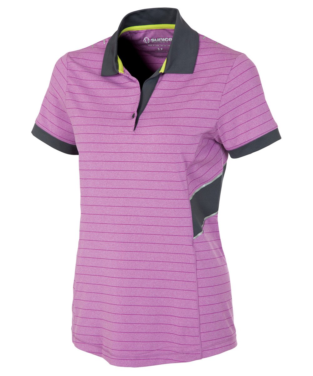 Women&#39;s Claire Dreamskin Coollite Stretch Short Sleeve Stripe Polo Shirt