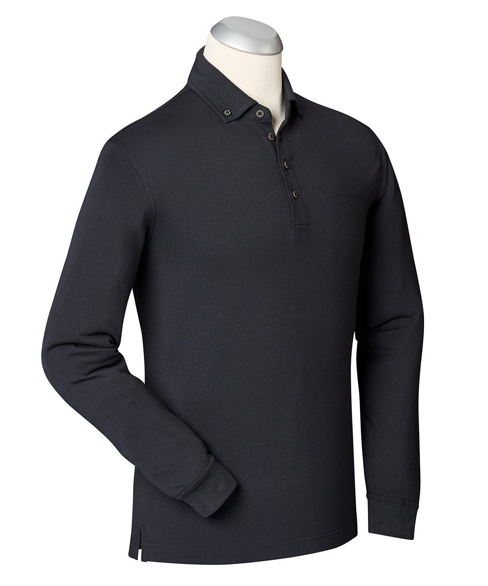 eFX Performance Cotton Solid Long Sleeve Polo Shirt