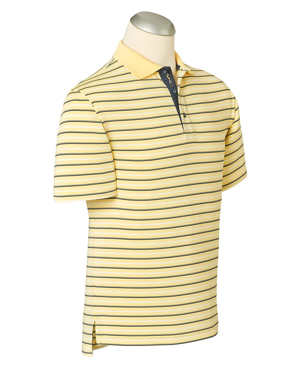 Ossabaw Alternating Stripe Performance Short Sleeve Polo Shirt
