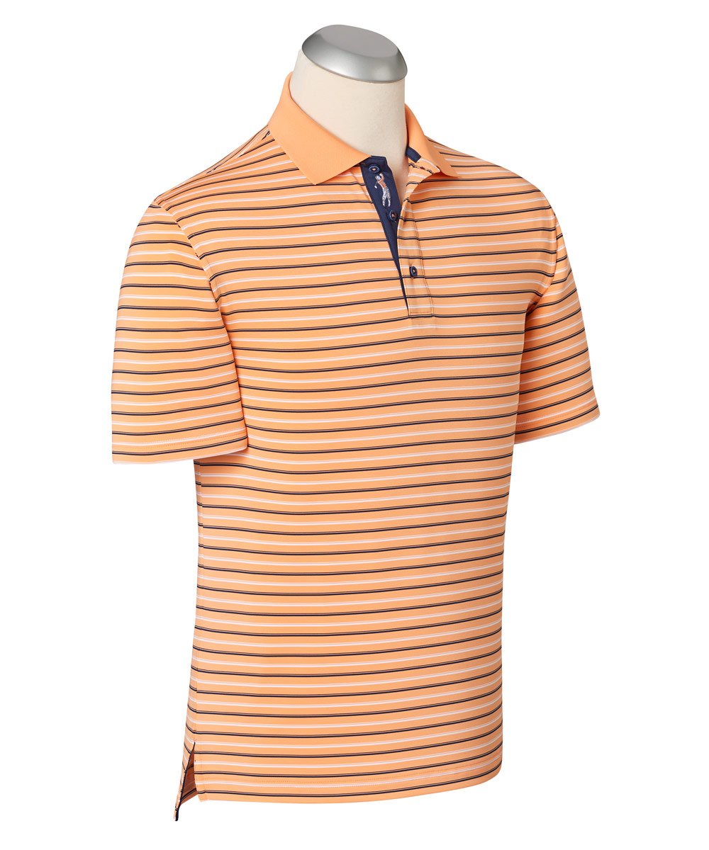 Ossabaw Alternating Stripe Performance Short Sleeve Polo Shirt